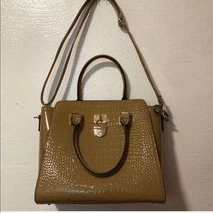Taupe Snakeskin Large Bag
